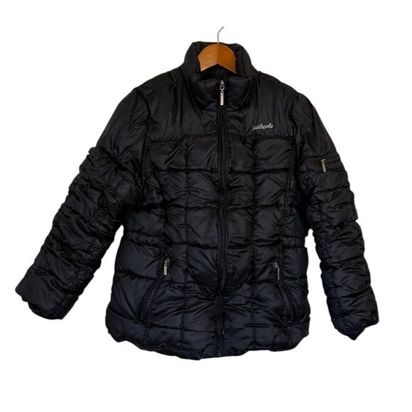 Southpole Puffer Coat‎ Women XX Large Black Down Filled Y2K 90s Preppy School - Picture 1 of 8